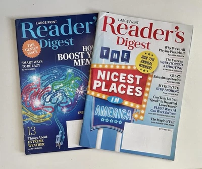 2 READERS DIGEST LARGE Print Magazine Nicest Places In America Sept + Oct 2023 - Image 1 of 4