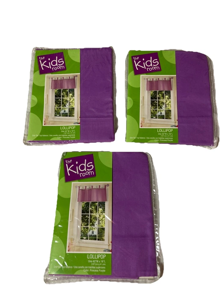 Lote de 3 cenefas ventana princesa púrpura 42x16 cada una The Kids Room Foto 1 de 3