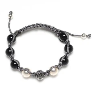2.76ct Diamond Beaded Bead Ball Bracelet 925 Starling Silver - Picture 1 of 5