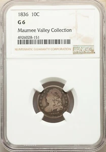 1836 Capped Bust Dime NGC G-6 Maumee Valley Collection - Picture 1 of 2