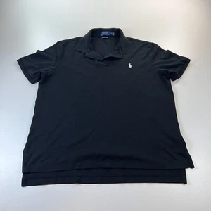 Polo Ralph Lauren Polo Shirt Mens Large Black Pima Soft Touch Pony Casual - Picture 1 of 9