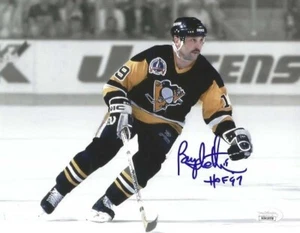 Autographed  8x10 BRYAN TROTTIER "HOF 97" Pittsburgh Penguins Photo JSA Witness - Picture 1 of 1