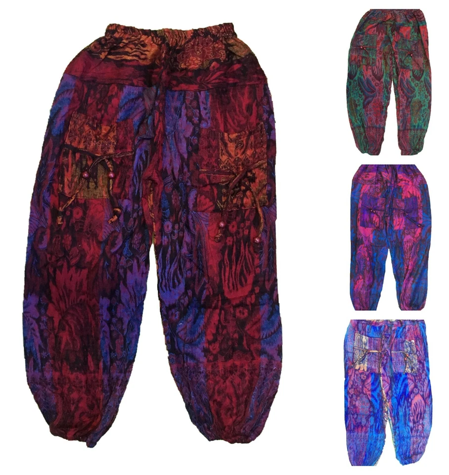 Cosy Acrylic Harem Trousers Pants Soft High Crotch Elastic Warm Woolly Vegan - Image 1 of 1