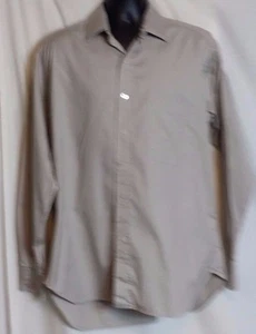 Gitman Bros VTG Beige Cotton Long Sleeve Button Front Men's Dress Shirt Size 16 - Picture 1 of 3