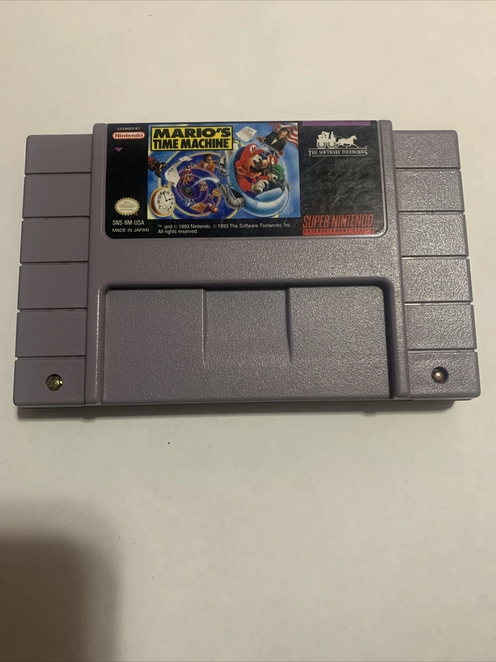 Mario's Time Machine SNES AUTHENTIC Super Nintendo Game - Image 1 of 1