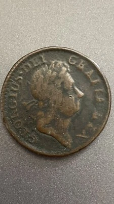 1723 Farthing Hibernia DEI.GRATIA.REX,Us Colonial Coin extremely rare! Last One - Image 1 of 2