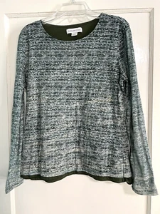Women's Tops Cold Water Creek LS T Shades of olive green, Size S 6-8 (E71Q) - Picture 1 of 11
