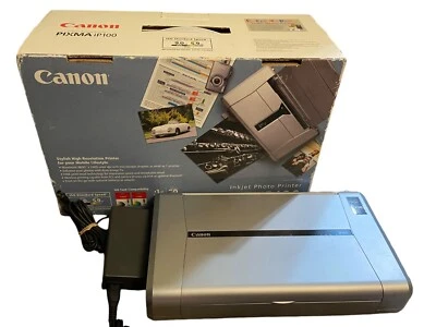 🐞 Canon PIXMA iP100 Inkjet Photo Bluetooth Printer USB Mobile - WORKS - EUC -FL - Image 1 of 4