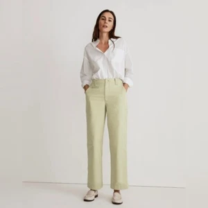 Madewell Relaxed Chino Pants in Pale Lichen Wide Leg size 14 - Picture 1 of 16