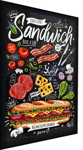 Leinwand Gastro Sandwich Speisekarte Bilder Wandbilder -Hochwertiger Kunstdruck - Bild 1 von 10