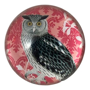 VINTAGE GREAT HORNED OWL GLASS PAPERWEIGHT COLLECTIBLE PIER ONE HEAVY ! - Picture 1 of 11