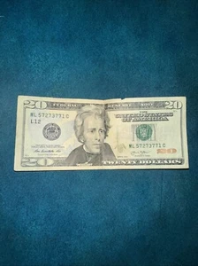 Billete de 20 dólares 2013 número de serie raro/cuatro 7s - Imagen 1 de 2