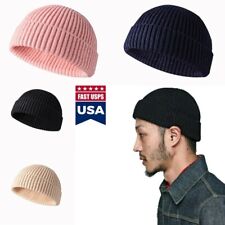 Cuff Beanie Knit Hat Cap Slouchy Skull Ski Men Women Plain Winter Warm Hats USA