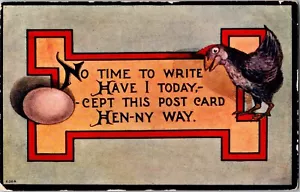 Postal de felicitación de colección animal huevo de gallina sin tiempo para escribir - Imagen 1 de 2
