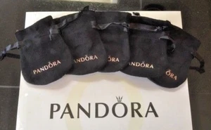 5 Pandora Jewelry Anti Tarnish Black Velvet Gift Bags Pouches Five in A Lot - Picture 1 of 2