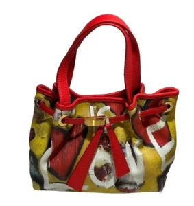 Bolso Cartera Mario Hernandez DeBilzan Rojo Amarillo Cuero Graffiti Love Hearts - Imagen 1 de 14