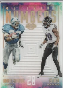 BARRY SANDERS & ED REED Dual Football Card 2017 MATCHING #'s Insert LIONS RAVENS - Bild 1 von 2