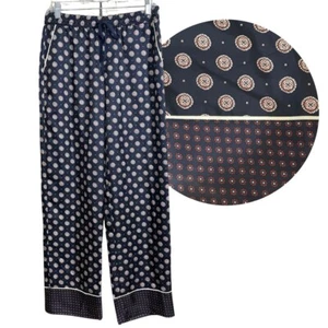 Banana Republic FOULARD SILK WIDE LEG PANT Women’s XS Navy Print Pockets NEW - Picture 1 of 10