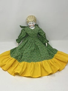 Hertwig ? Blonde China Head Low Brow Doll Blue Eyes - Picture 1 of 12