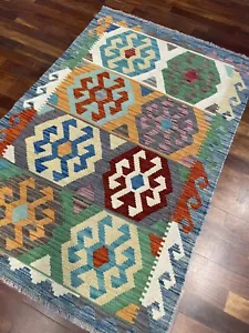 Vintage Style Veg dye Hand-Made Kilim Area Rug 3.3x5 - Picture 1 of 5