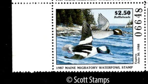 ME4 1987 Maine Duck Stamp - MNH - Buffleheads - Artist: Ron Van Gilder - Bild 1 von 1