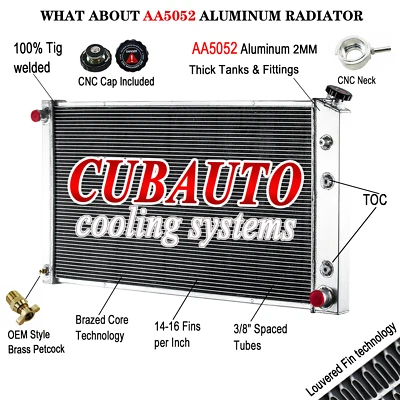 For 1989-1991 Chevy GMC R/V R2500 R3500 7.4L 454 34" 774 4 Row Aluminum Radiator Foto 1 de 4