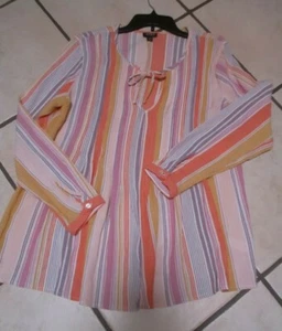 New with Tag Womens a.n.a.. Top, Long Sleeves, Summer Colors, Cotton & Rayon, Sz - Picture 1 of 6