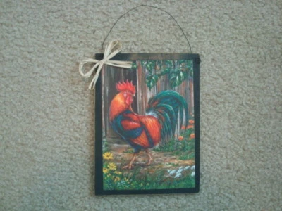 Primitive Country Print *ROOSTER* Plaque 5 3/4" x 7 3/4" - Image 1 of 2