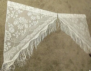   Lace Window Swag White Lori design  40L x 60W  - Picture 1 of 2