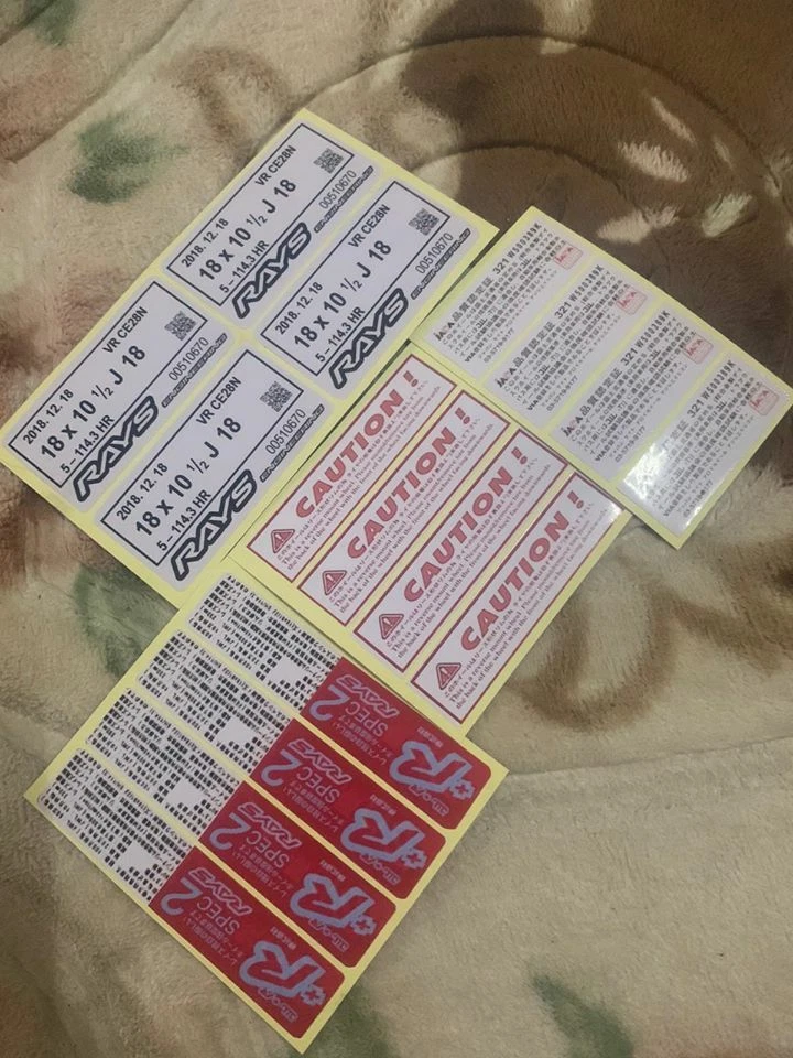 Decals Sticker Spec Rays Engineering Complate Spec2 Re30 Te37 Ce28 Rays etc - Image 1 of 1