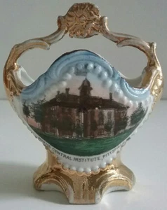 Pittsfield Maine ME Central Institute Souvenir Pictorial Antique Miniature Baske - Picture 1 of 1