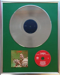 Queen News of the World gerahmte CD Cover +12" Vinyl goldene/platin Schallplatte - Picture 1 of 1