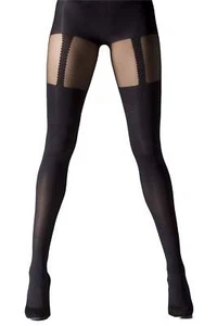 Gipsy Mock Suspender Tights XL Size - Picture 1 of 2
