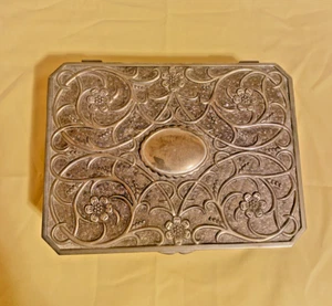 Vintage Godinger Silver Plated Art Nouveau Jewelry Box 1990’s 9.5w x 7d x 3h - Picture 1 of 12
