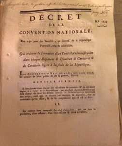 BILDUNG EINES VERWALTUNGSRATES IN JEDEM KAVALLERIEREGIMENT.1794. - Bild 1 von 1