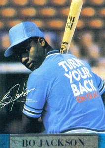 RARO-EXTRAÑO GIRA-TU-BACK-ON-CRACK Bo Jackson ROYALS BLANCO-SOX ANGELS CASTAÑO ROJIZO - Imagen 1 de 1