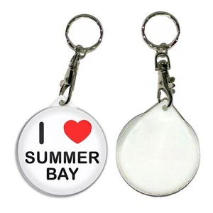 Summer Bay I Love Herz Schlüsselanhänger rund Knopf Anstecker (55 mm) - Bild 1 von 2