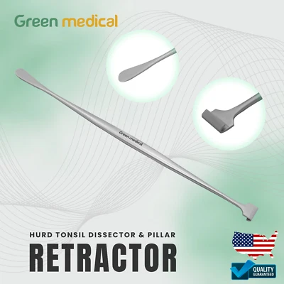 Instrumentos quirúrgicos retractor disector amígdalas Hurd 9" acero inoxidable grado alemán Foto 1 de 4