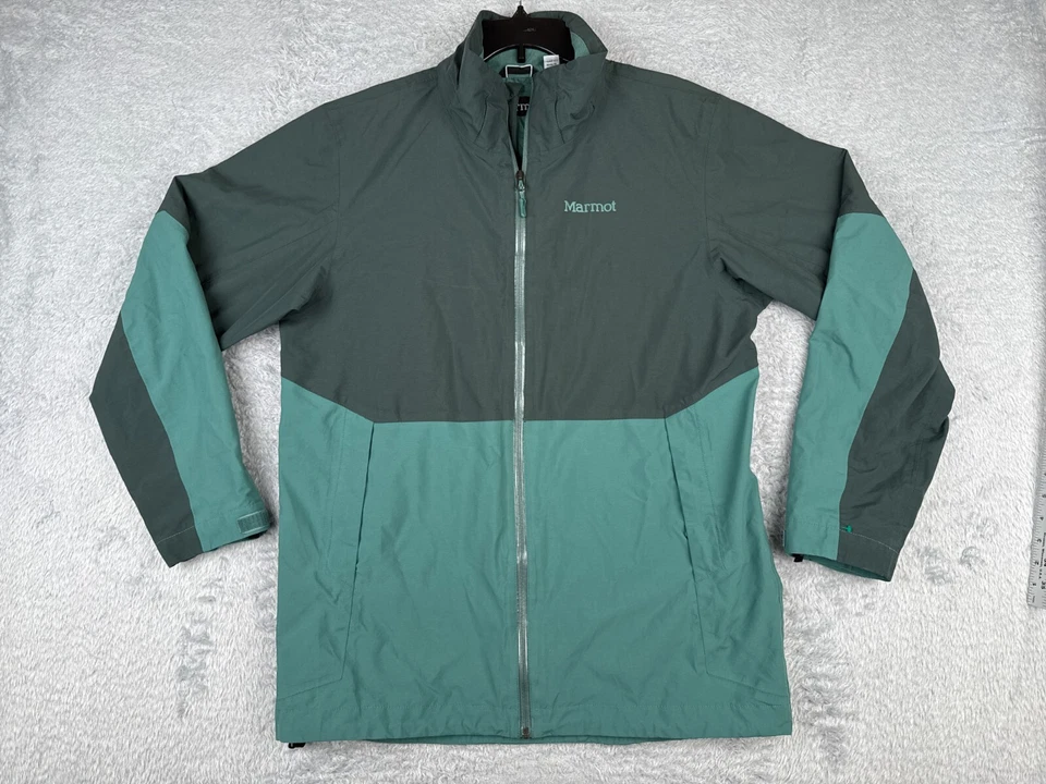 Marmot Jacket Adult Large Green Windbreaker Full Zip Mock Neck Pockets - Image 1 of 4