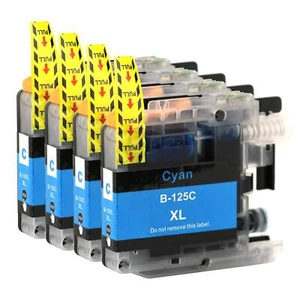 4 Cyan XL Printer Ink Cartridges for Brother MFC-J4410DW & MFC-J4610DW - Picture 1 of 4