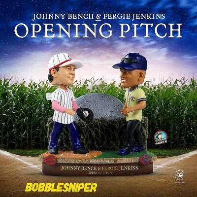 JOHNNY BENCH FERGIE JENKINS Cincinnati Reds Chicago Cubs First Pitch Bobblehead - Image 1 of 4