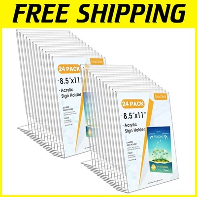 Clear Acrylic Sign Holder 8.5 x 11 Inches, 24 Pack - Image 1 of 4