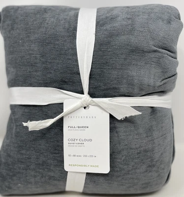 New Pottery Barn Cozy Cloud Full/Queen Duvet Cover ~Steel Blue~ - Image 1 of 3