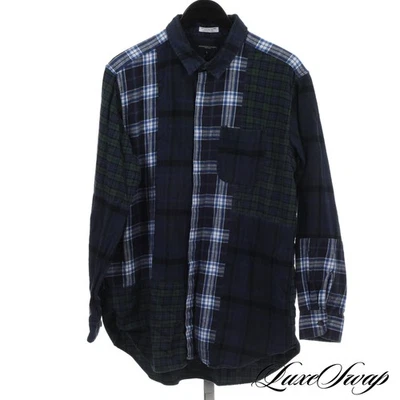 #1 MENSWEAR Engineered Garments Made USA Multi Plaid Patchwork Flannel Shirt L - Image 1 of 4