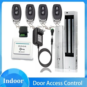Kit Door Entry Access Control System, 1200 lb Magnetic Lock, 4 Remote Controls - Picture 1 of 6