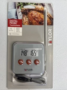 NEW Taylor Digital Probe Thermometer 1574 Timer Magnet Multiuse Programmable - Picture 1 of 2