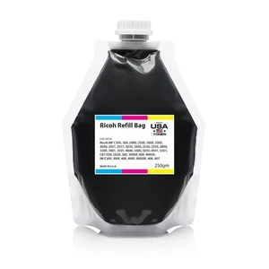 Recharge toner noir pour Ricoh MPC 2000 MPC 3000 (250gm) x 12 sachets - Photo 1/2