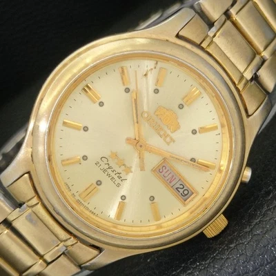 GENUINE VINTAGE ORIENT CRYSTAL AUTOMATIC 46943 JAPAN MENS WATCH a703496-1 - Image 1 of 4
