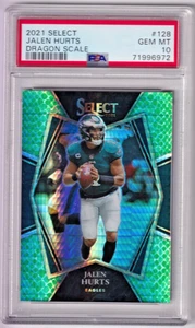 Panini Select Jalen Hurts Premier Level Dragon Scale Prizm 2021/89 #128 PSA 10 - Imagen 1 de 2