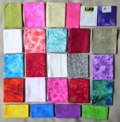 25 Fat Quarters, Assorted Tonals & Textures, Multicolor 18"x21" Cotton Fabric #2 - Image 1 of 4